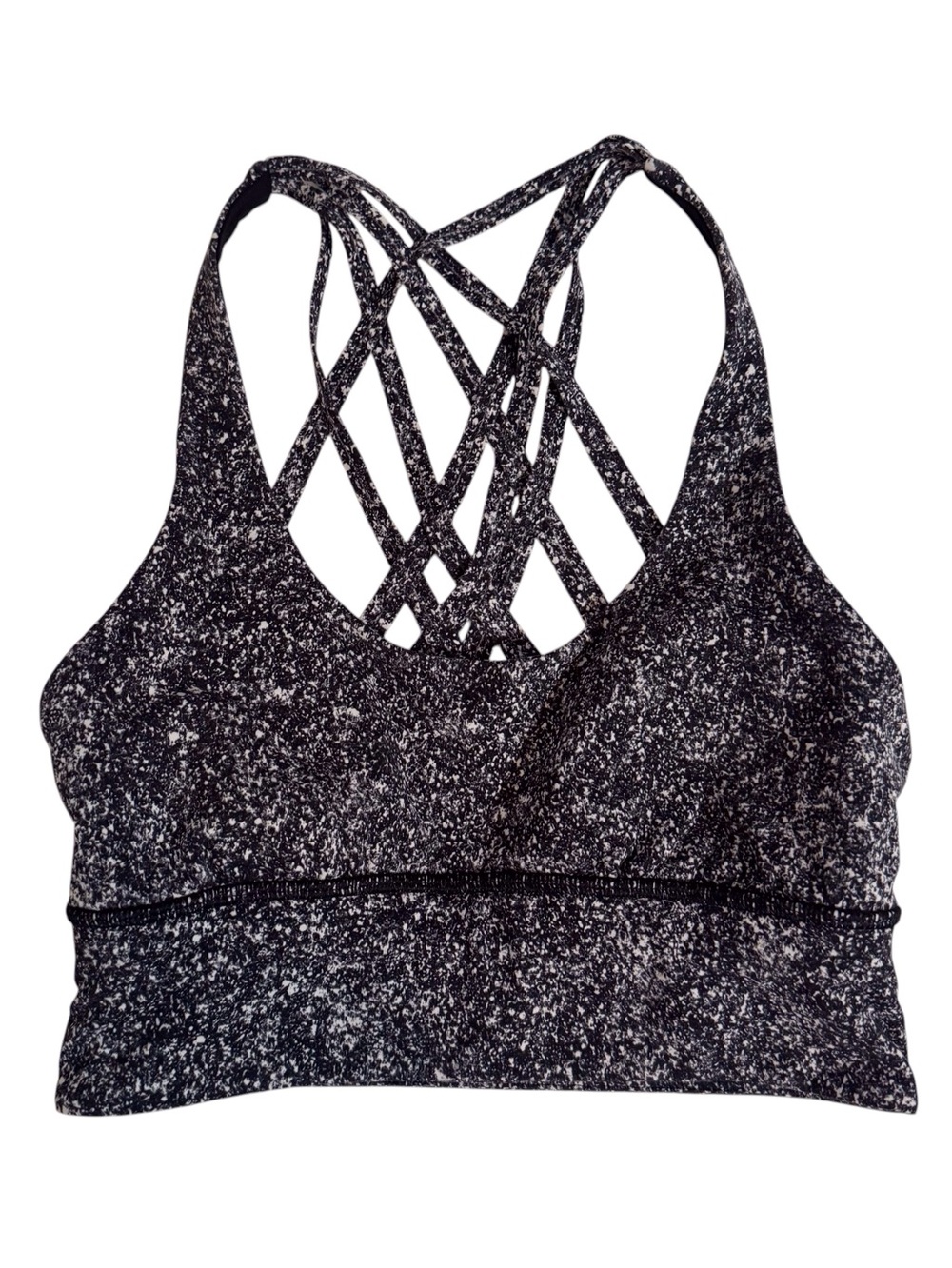 Lululemon Size 4 Black White Free To Be Moved Sports Bra Gym Yoga Pilates